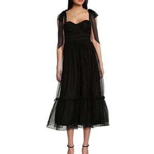 Black dress with tie-sleeve